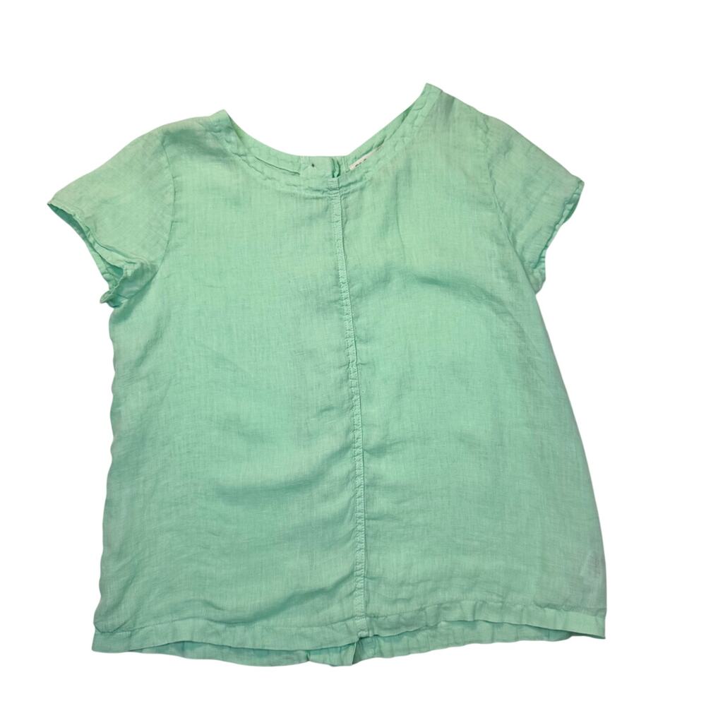 C&C California Women’s Blouse Mint Green 100% Linen Women’s Large Lagenlook - Picture 2 of 12